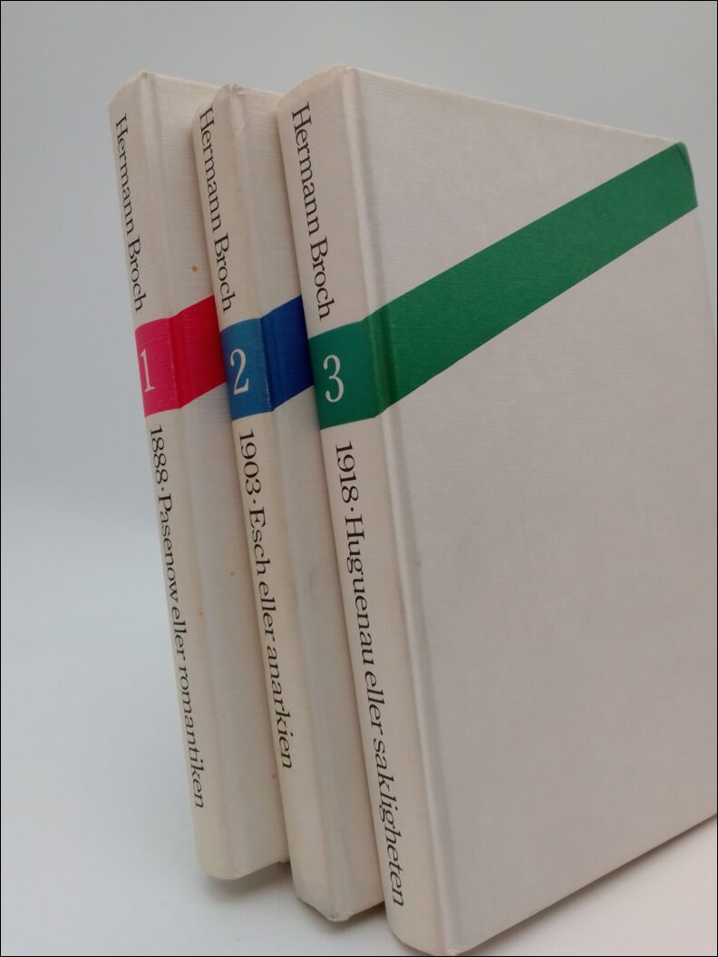 Broch, Hermann | Sömngångare : 1888, Pasenow eller romantiken | 1903 Esch eller anarkien | 1918 Huguenau eller sakligheten
