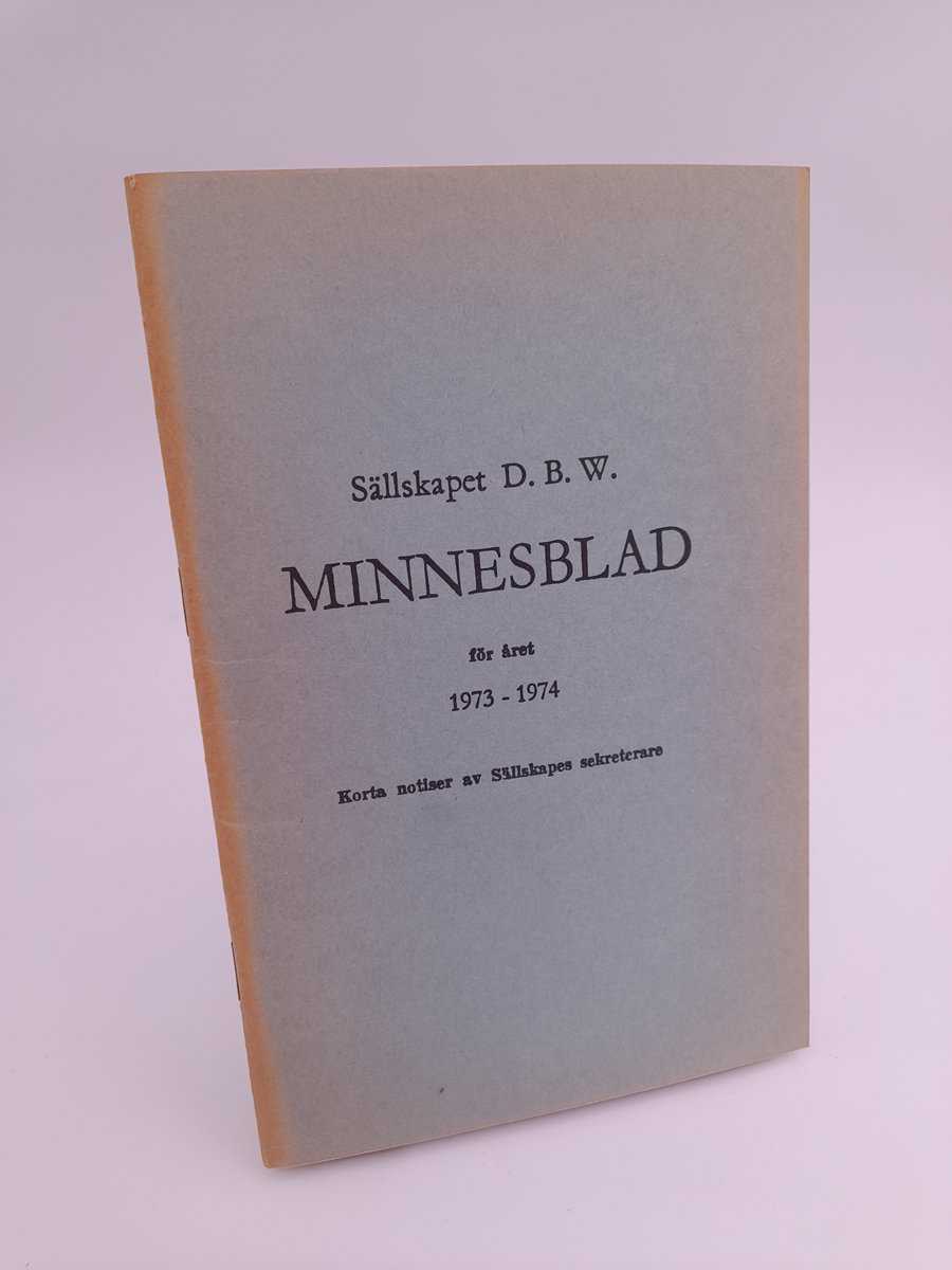 Sällskapet DBV minnesblad | 1973-1974