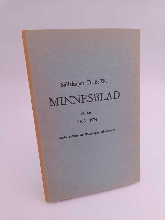 Sällskapet DBV minnesblad | 1973-1974