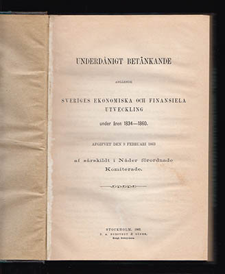 [Finans-Komiténs Betänkande 1863] | Underdånigt betänkande
