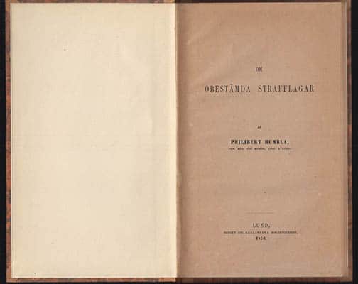 Humbla, Philibert | Om obestämda strafflagar