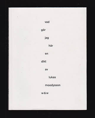 Moodysson, Lukas | Vad gör jag här : En dikt av Lukas Moodysson