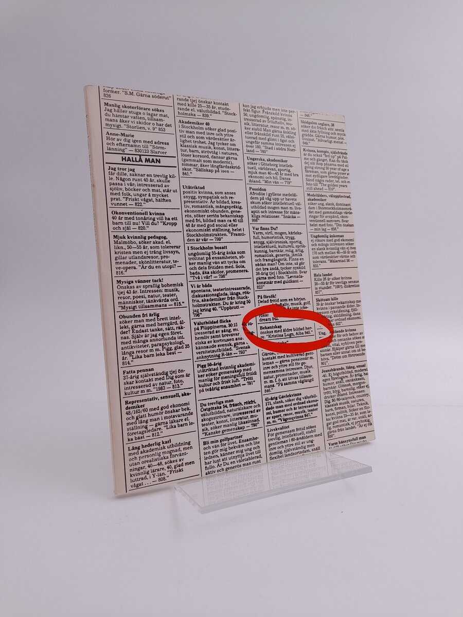 Lugn, Kristina | Bekantskap önskas med äldre bildad herre