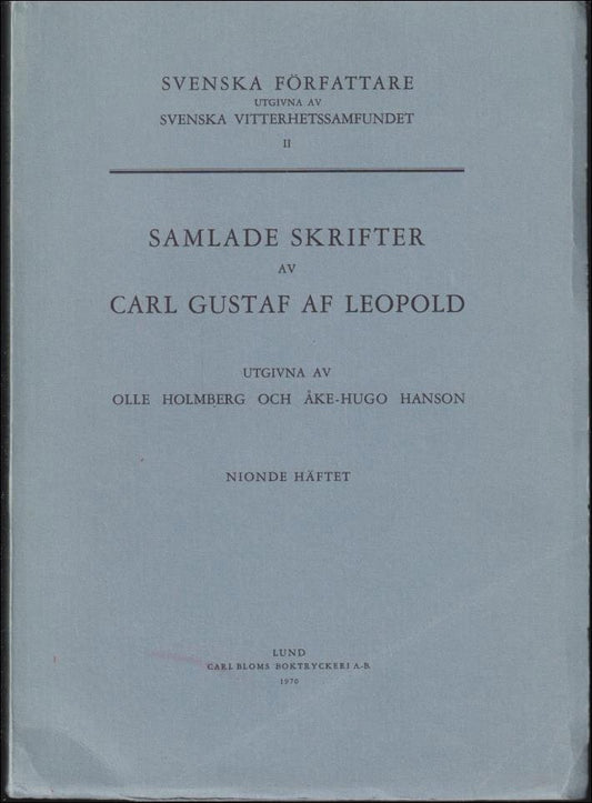 Leopold, Carl Gustaf af | Samlade skrifter : Nionde häftet