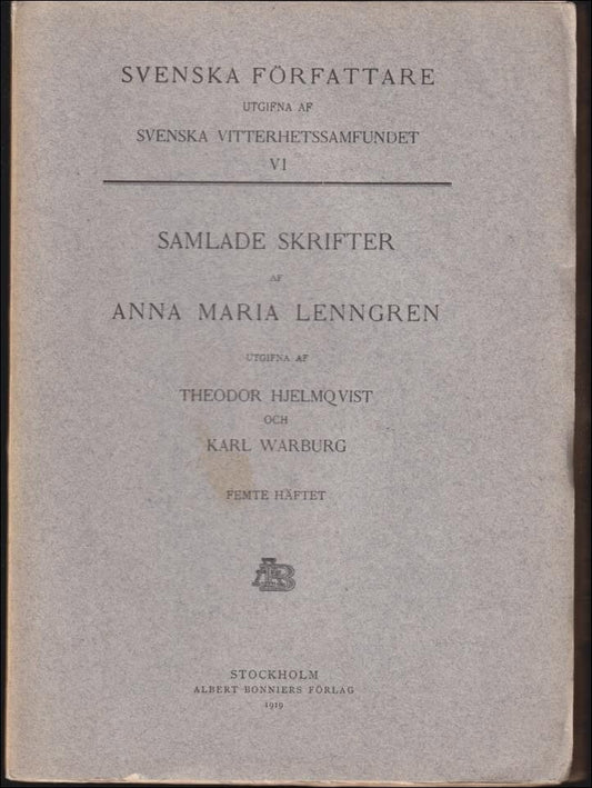 Lenngren, Anna Maria | Samlade skrifter : Femte häftet