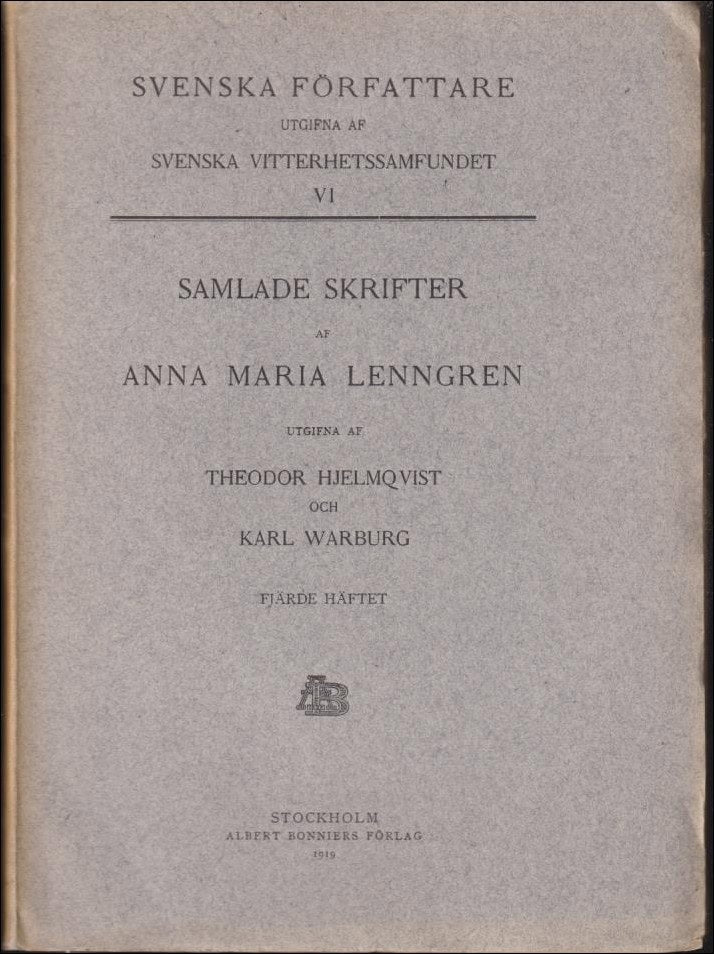 Lenngren, Anna Maria | Samlade skrifter : Fjärde häftet