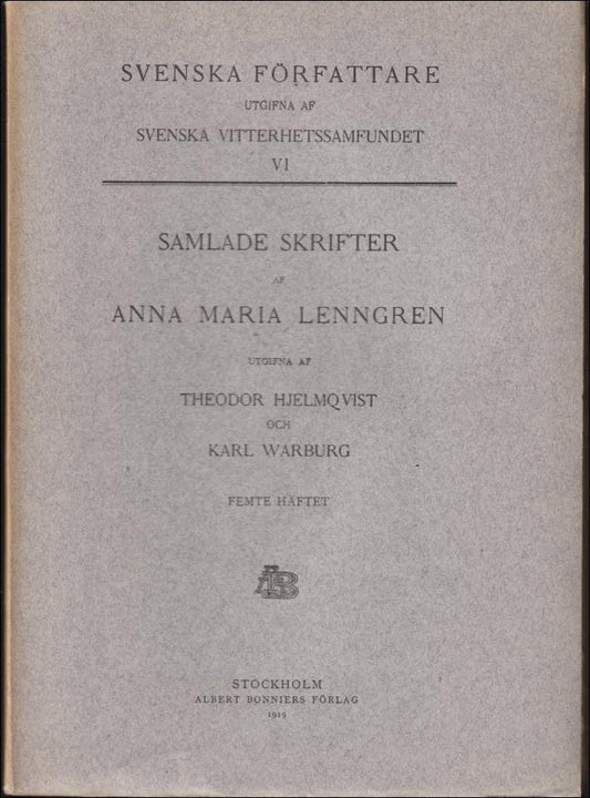 Lenngren, Anna Maria | Samlade skrifter : Femte häftet