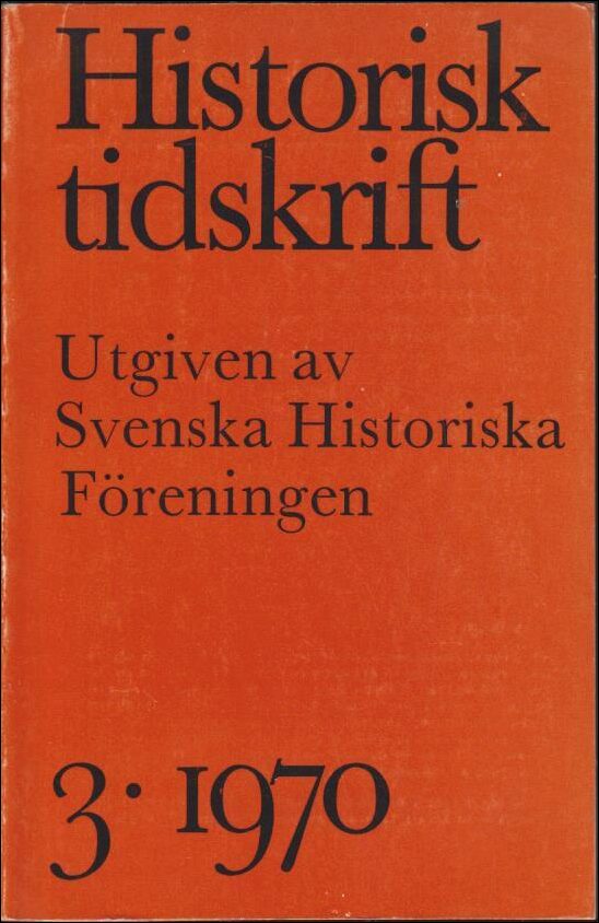 Historisk tidskrift | 1970 / 3