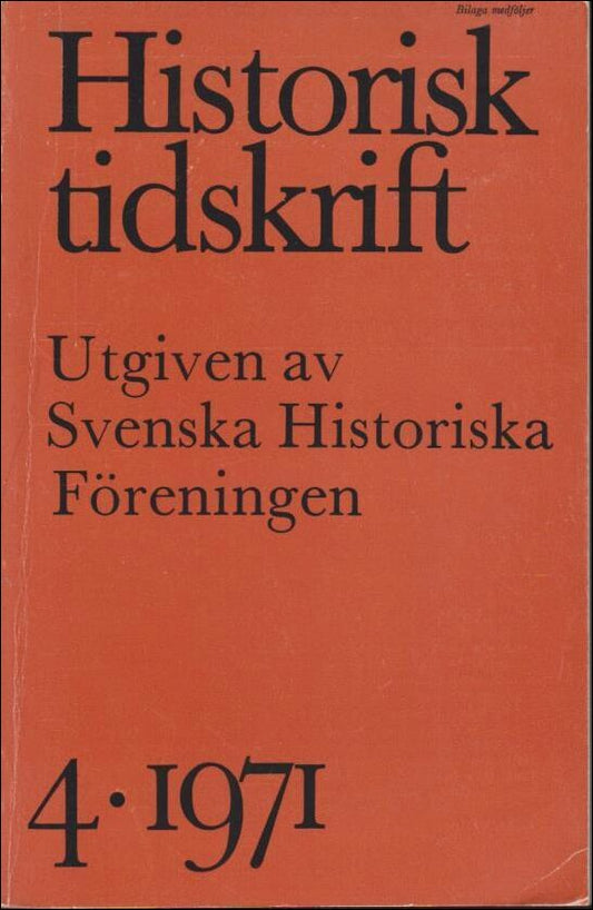 Historisk tidskrift | 1971 / 4