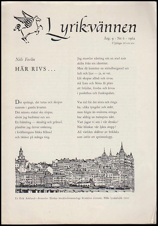 Lyrikvännen | 1962 / 6 : Nils Ferlin. Här rivs...