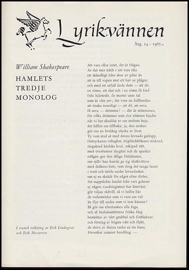 Lyrikvännen | 1967 / 2 : William Shakespeare