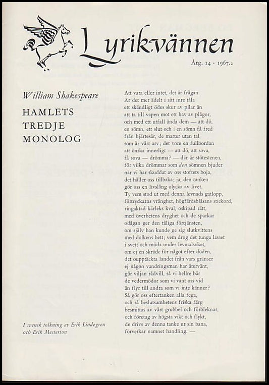 Lyrikvännen | 1967 / 2 : William Shakespeare