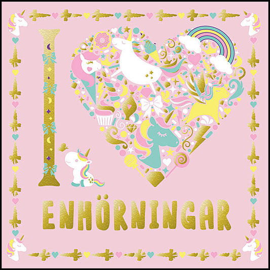 I heart enhörningar