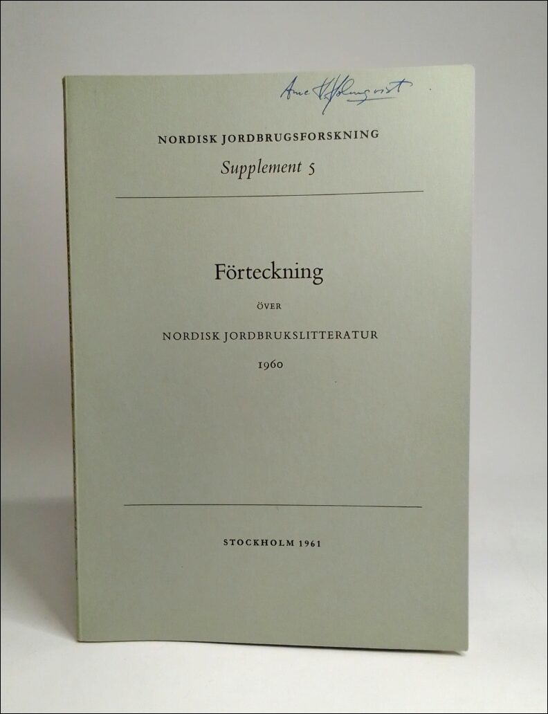 Förteckning över nordisk jordbrukslitteratur 1960