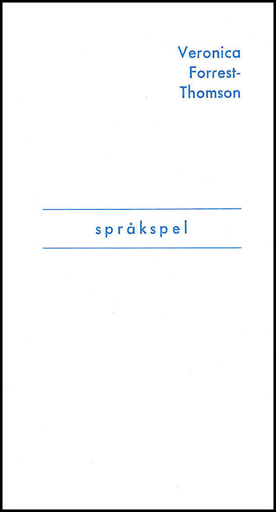 Forrest-Thomson, Veronica | Språkspel