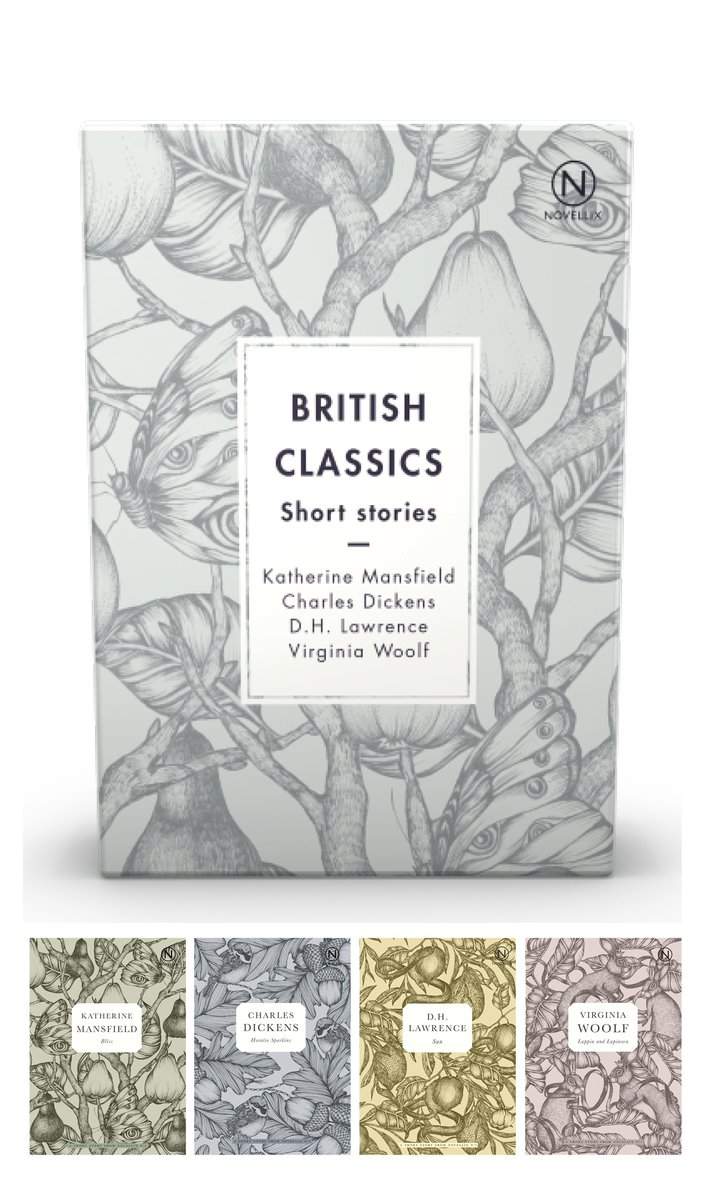 Mansfield, Katherine | Dickens, Charles | Lawrence, D. H. | Woolf, Virginia | Box with four British classics