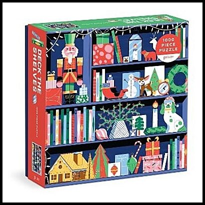 Galison | Deck the Shelves 1000 Piece Puzzle in a Square Box