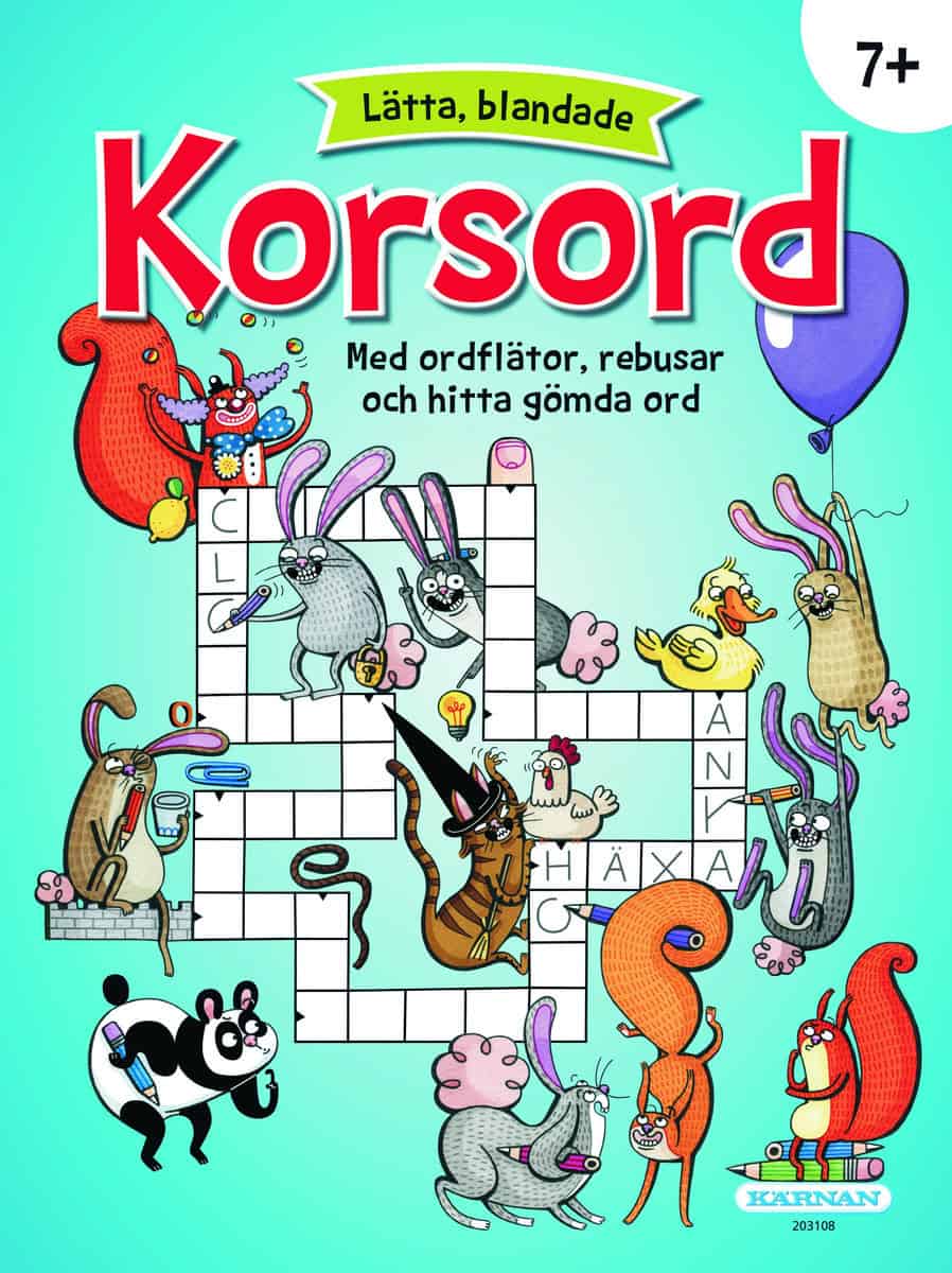 Lätta blandade korsord : Med ordflätor, rebusar och hitta gömda ord