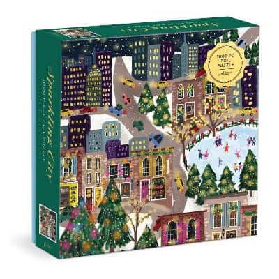 Galison | Joy Laforme Sparkling City 1000 Piece Foil Puzzle In a Square Box