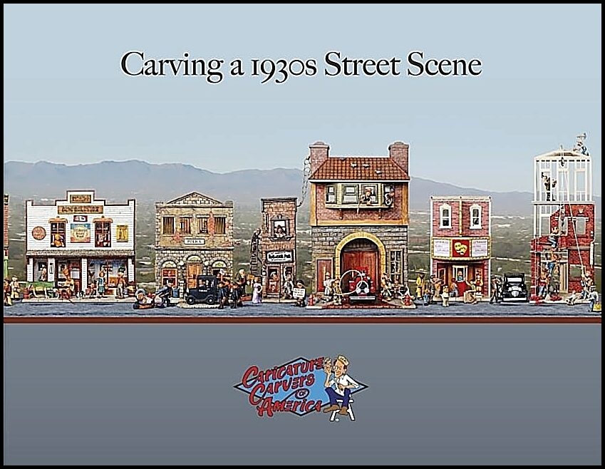 Caricature Carvers Of America | Carving a 1930s street scene