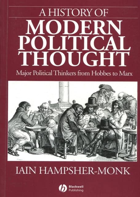 Hampsher-monk, Iain | History of modern political thought : Major political thinkers from hobbes