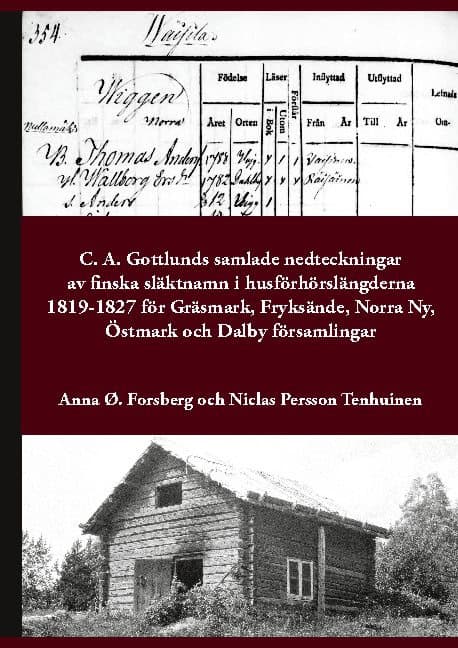 Forsberg, Anna Ø. | Persson Tenhuinen, Niclas | C. A. Gottlunds samlade nedteckningar av finska släktnamn i husförhörslä...