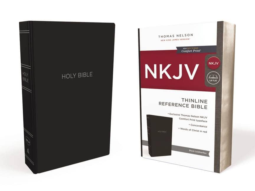 Thomas Nelson | Nkjv, thinline reference bible, leather-look, black, red letter edition, co