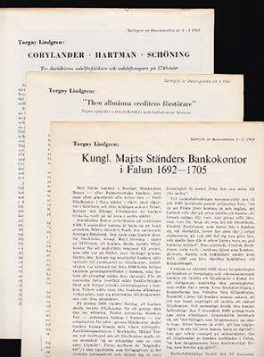 Lindgren, Torgny | Riksbankens sedelhistoria : 1668-1968 (bok + 4 särtryck)