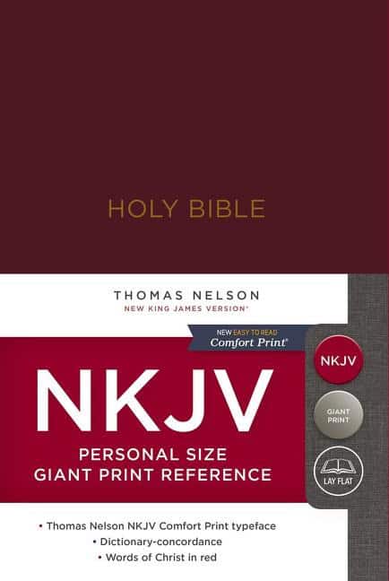 Thomas Nelson | Nkjv, reference bible, personal size giant print, hardcover, burgundy, red