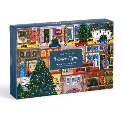 Galison | Joy Laforme Winter Lights 12 Days of Puzzles Holiday Countdown