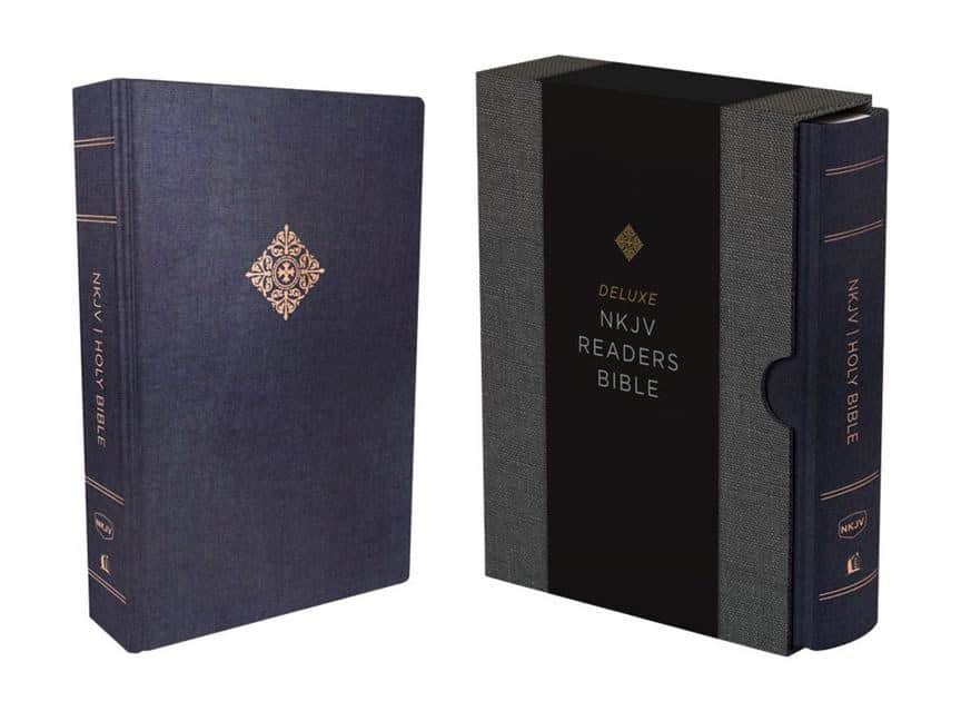 Thomas Nelson | Nkjv, deluxe readers bible, cloth over board, blue, comfort print