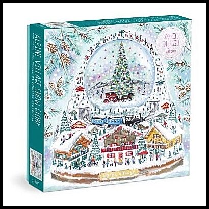 Galison | Michael Storrings Alpine Village Snowglobe 500 Piece Foil Puzzle