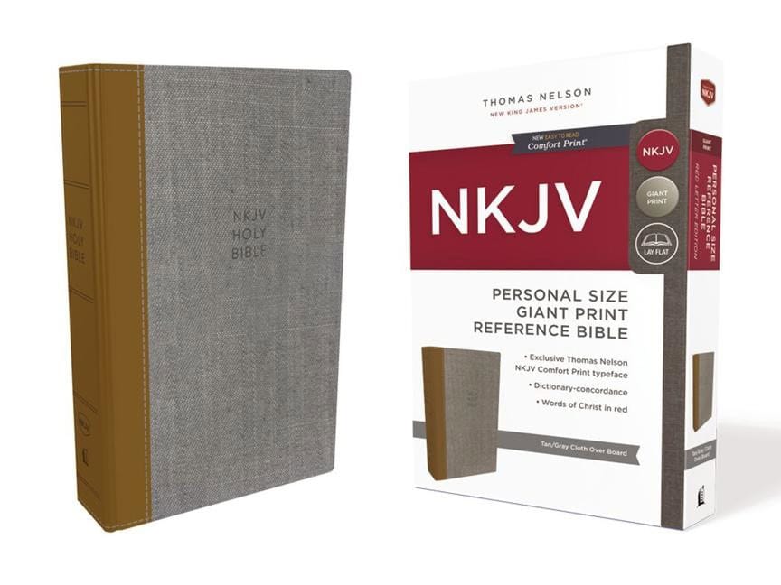 Thomas Nelson | Nkjv, reference bible, personal size giant print, cloth over board, tan/gra