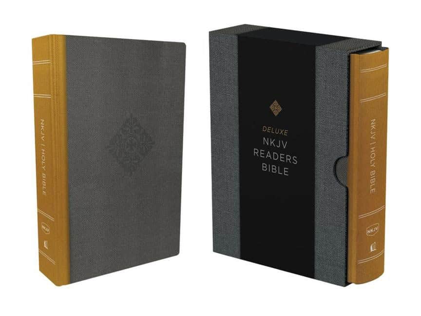 Thomas Nelson | Nkjv, deluxe readers bible, cloth over board, yellow/gray, comfort print