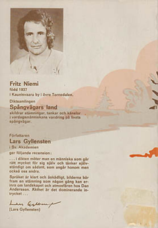 Niemi, Fritz | Spångvägars land : Diktsamling 1973-1976