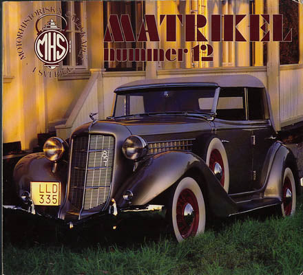 Motorhistoriska Sällskapet i Sverige (MHS) : Matrikel nummer 12