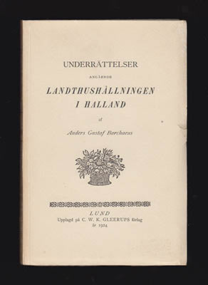 Barchaeus, Anders Gustaf | Underrättelser angående landthushållningen i Halland