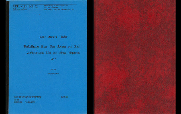 Linder, Johan Anders | Beskrifning öfver Ume Socken och Stad i Westerbottens Län och första Fögderiet 1857