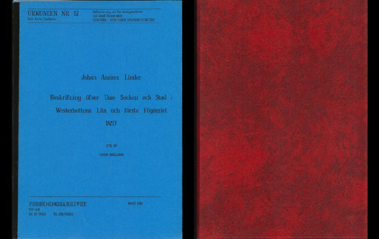 Linder, Johan Anders | Beskrifning öfver Ume Socken och Stad i Westerbottens Län och första Fögderiet 1857