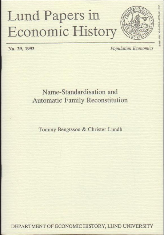 Bengtsson, Tommy & Lundh, Christer | Name-Standardisation and Automatic Family Reconstitution
