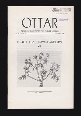 Hognestad, Per et al | Ottar. Gløtt fra Tromsø museum : NR. 18. (1958 nr. 3) November 1958