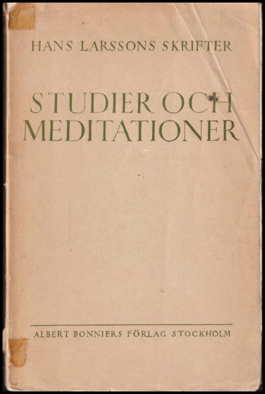 Larsson, Hans | Studier och meditationer