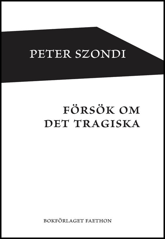 Szondi, Peter | Försök om det tragiska