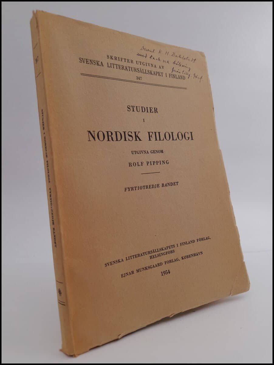 Pipping, Rolf | Studier i nordisk filologi : Fyrtiotredje bandet