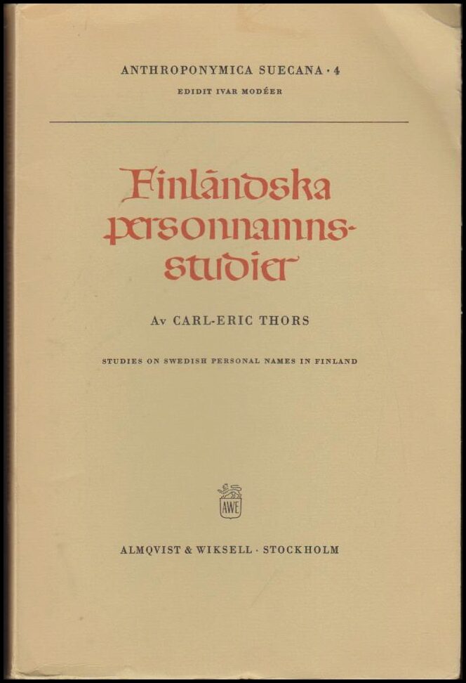 Thors, Carl-Eric | Finländska personnamnsstudier