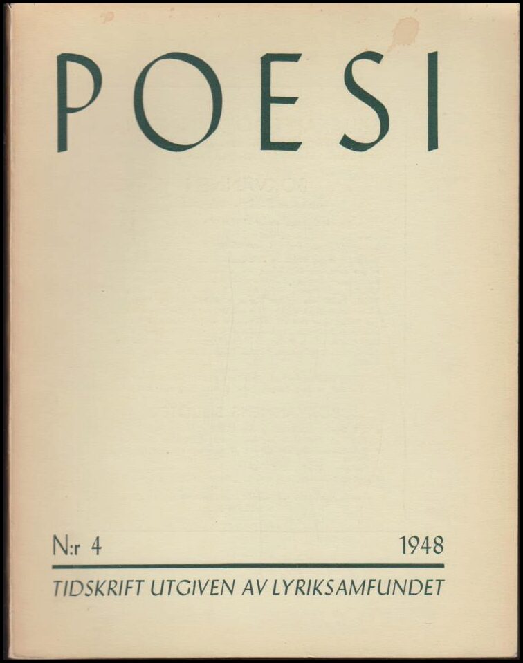 Asklund, Erik (red) | Poesi nr. 4/1948