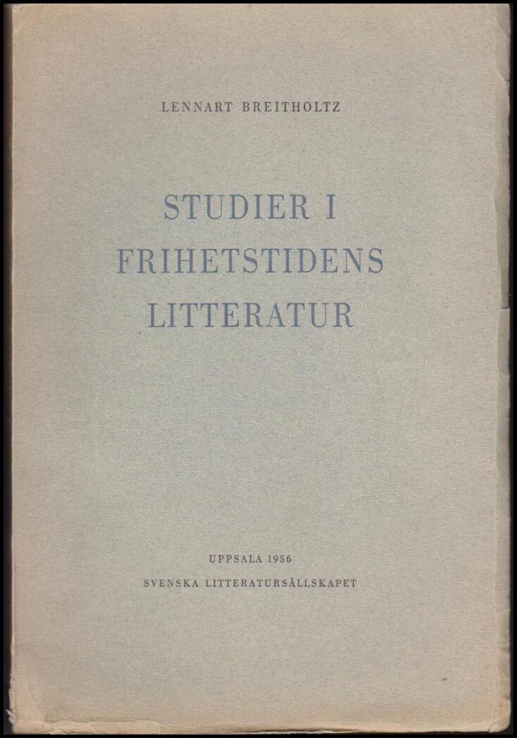 Breitholtz, Lennart | Studier i frihetstidens litteratur