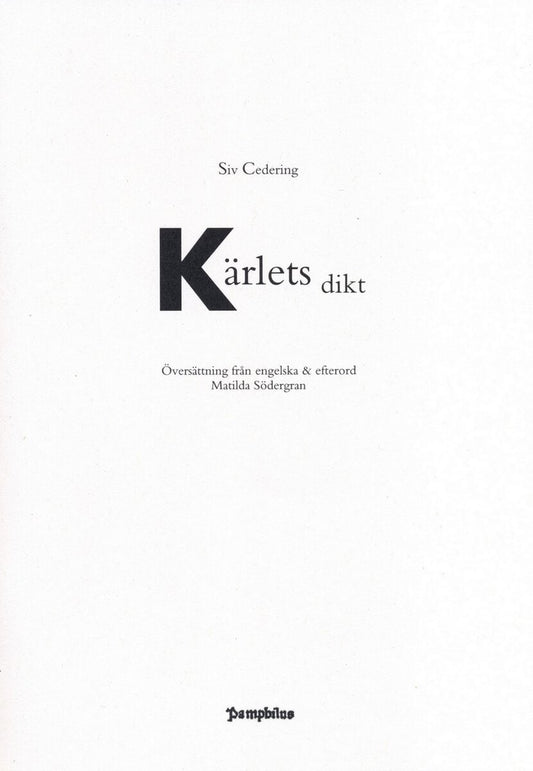 Cedering, Siv | Kärlets dikt