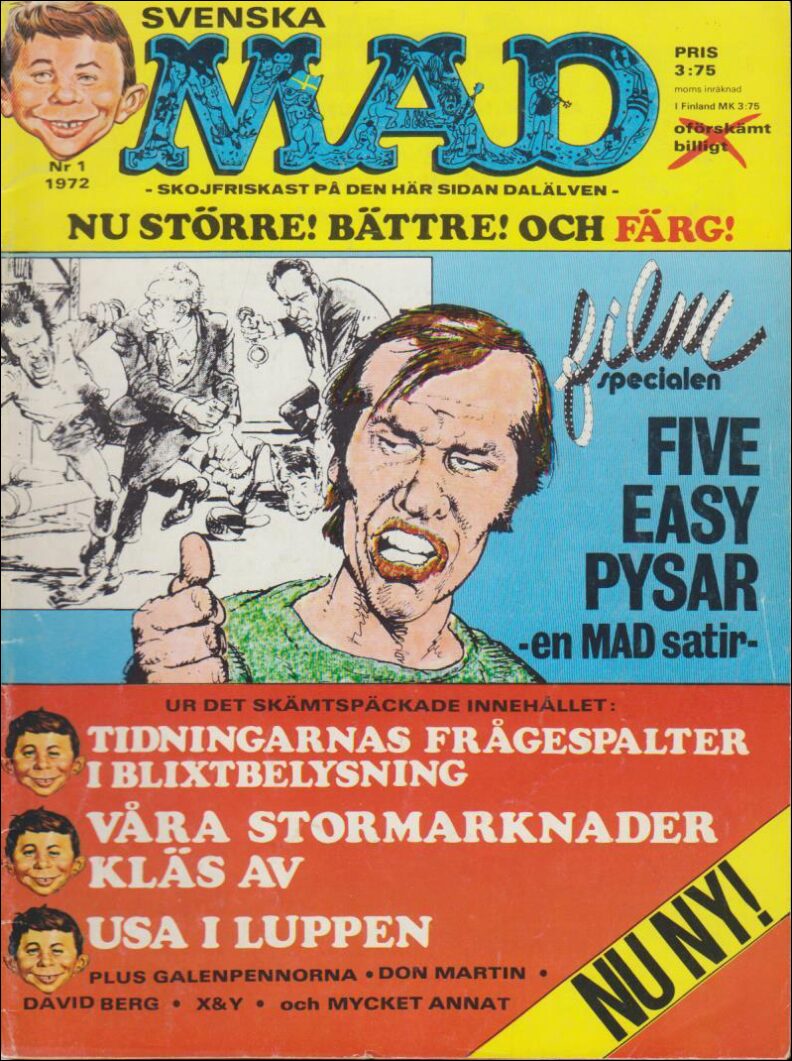 Svenska MAD Magazine | 1972 / 1 : Five easy pysar - en MAD satir