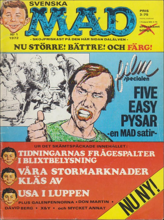 Svenska MAD Magazine | 1972 / 1 : Five easy pysar - en MAD satir